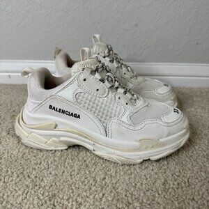 Balenciaga Triple S White Women’s Athletic Shoes Low Top Women’s Size US 2